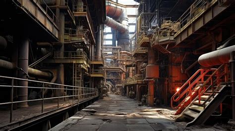 Premium Photo Industry Hot Steel Mill