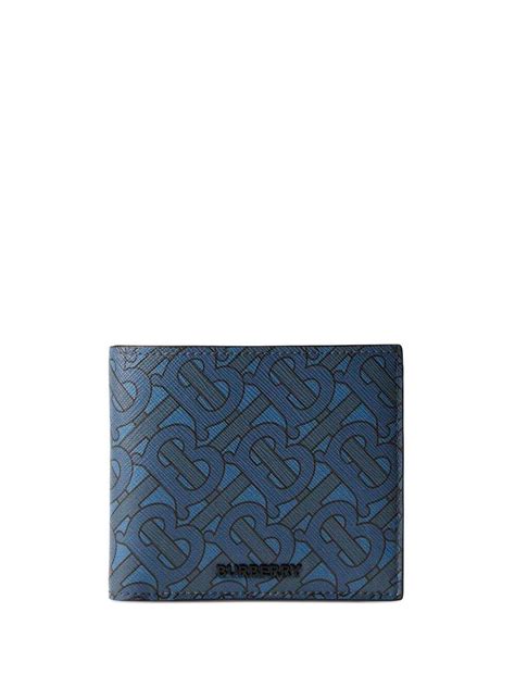 Burberry Monogram Bi Fold Wallet Blue Editorialist