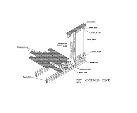 Wooden Deck Section Autocad File Cadbull