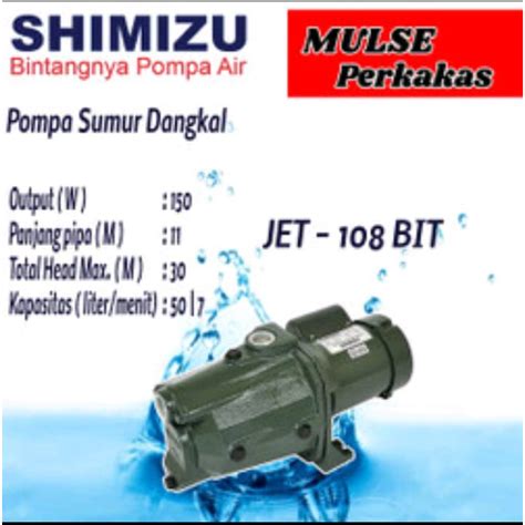 Jual Pompa Air Shimizu Semi Jet Bit Non Otomatis Shopee Indonesia