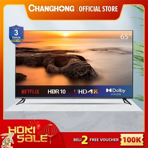 Jual Tv Changhong Inch Uhd K Android Tv U H Inch Shopee Indonesia