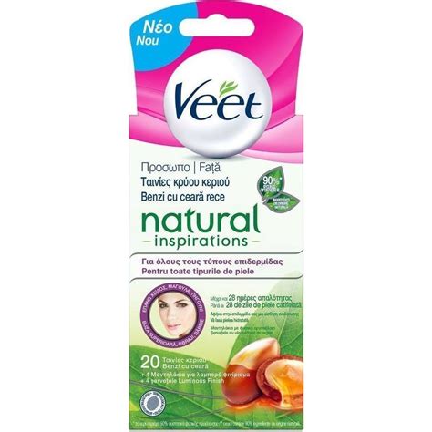VEET Natural Inspirations Wax Stripes, Ταινίες Κεριού για το Πρόσωπο ...