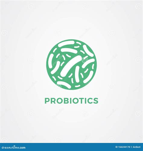 Probiotics Bacteria Logo Vector Lactobacillus Icon Vector Stock Vector