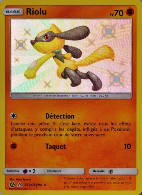 CARTE POKÉMON SV21 SV94 Riolu 70 PV SHINY SL11 5 Soleil et Lune