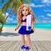Bikini Mini Doll Clothes For 18 Inch Doll 4 Piece Swimsuit Outfit Skirt Top Matching Flip