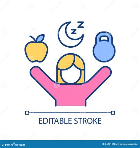 Healthy Living Habits RGB Color Icon Stock Vector - Illustration of