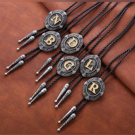 Accessories New Letter Initial Leather Bolo Tie All Letters Available