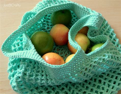 Crochet Mesh Grocery Tote Pattern Just Be Crafty