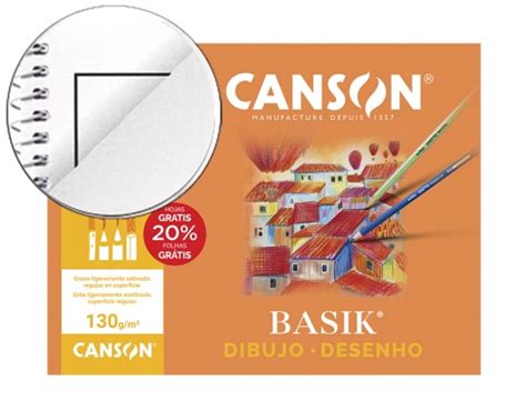 Papel Dibujo Basik 240x320 Din A4 130 Gr Con Recuadro Minipack Canson