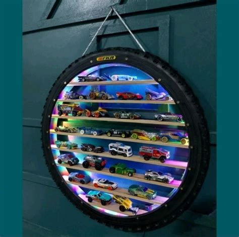 Hot Wheels Tamiya Matchbox Display Rack Holds Carded Cars With LED LIGHTS EBay