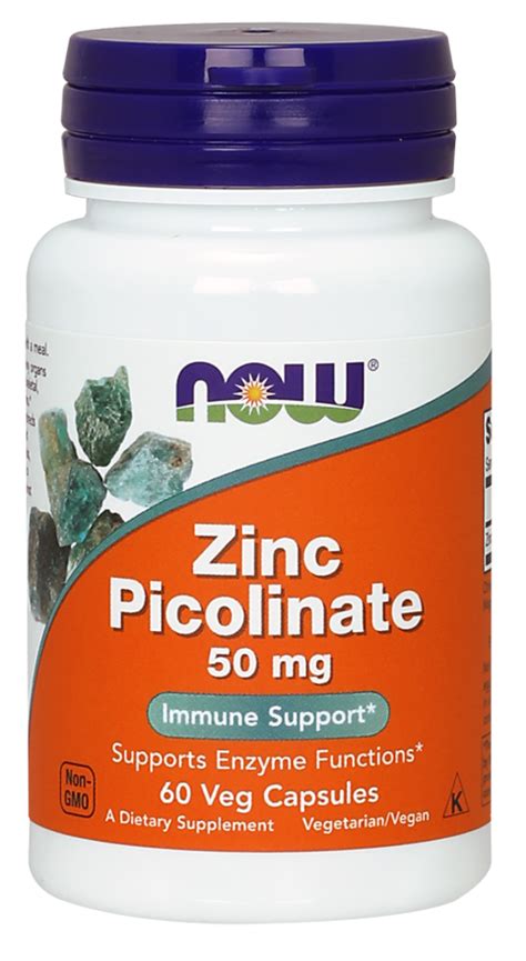 Цинка пиколинат, Zinc Picolinate, Now Foods, 50 мг 60 капсул купить ...