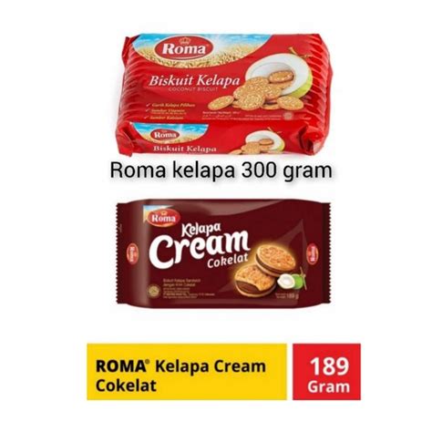 Jual Roma Kelapa 300 Gr And Roma Kelapa Coklat 189 Gr Shopee Indonesia