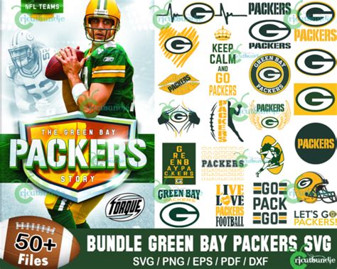 50+ Green Bay Packers Football Svg Bundle, Packers Helmet Svg (zip 50 ...