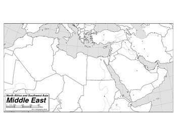 Middle East Northern Africa Blank Map