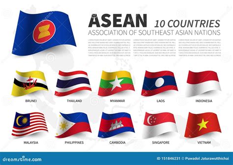 Association Of Southeast Asian Nations Asean Flag Textile Cloth Fabric