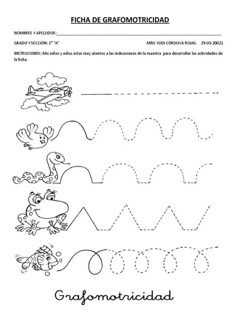 Ficha De Grafomotricidad Pdf