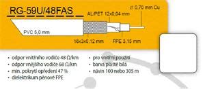 Koaxiální kabel RG-59U/48FAS cívka 100 m | Discomp