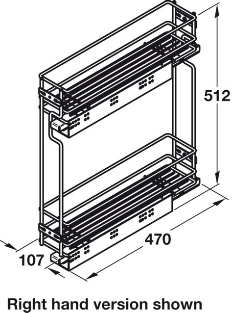 Pull Out Storage Unit Two Tier For Cabinet Width Mm Dynamic Soft