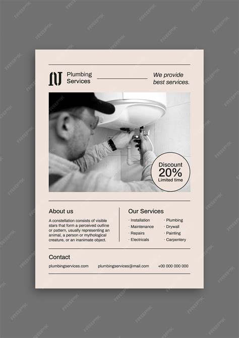 Free Vector | Plumbing flyer template design