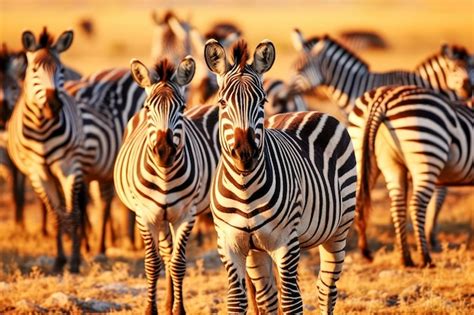 Premium Ai Image Zebras In Savanna African Wildlife