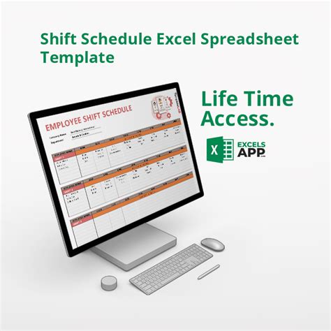 Shift Schedule Excel Spreadsheet Template - Excels App