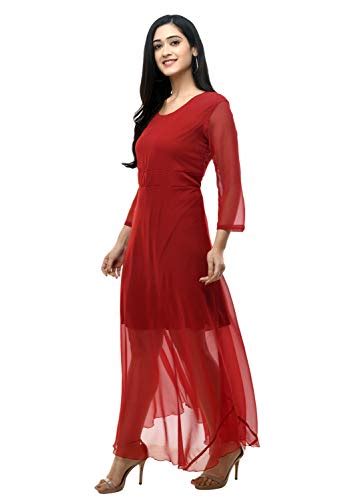 Buy Milkyway Women S Solid Georgette Dress At Amazon In