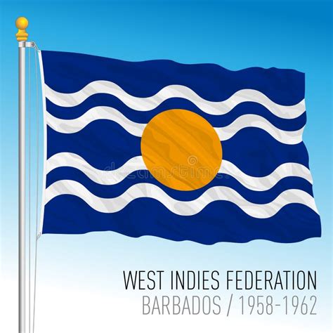 West Indies Federation Historical Flag, Barbados Stock Vector ...