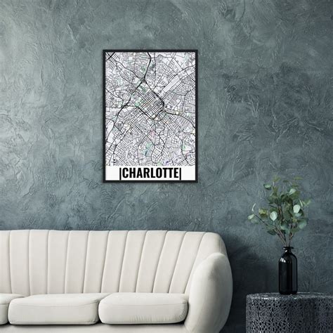 Charlottecity Map Charlotte City Map Poster Charlotte Map - Etsy