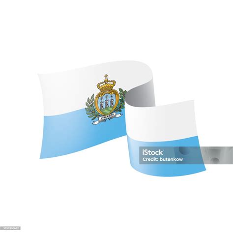 Vetores De Bandeira De San Marino Ilustração Vetorial Sobre Um Fundo