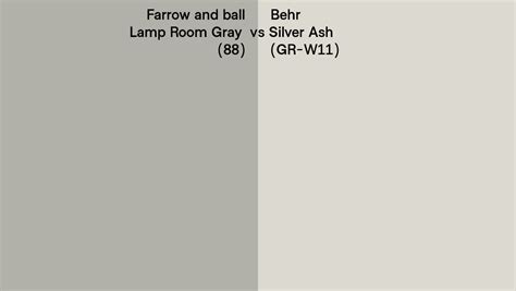 Farrow And Ball Lamp Room Gray 88 Vs Behr Silver Ash Gr W11 Side By Side Comparison