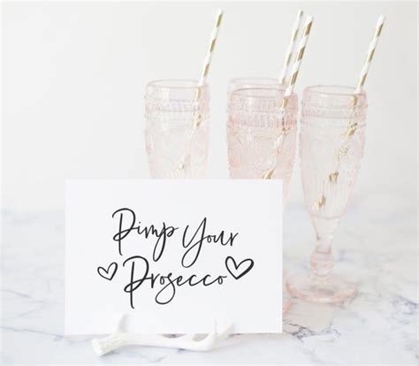 Pimp Your Prosecco Sign Prosecco Bar Sign Party Drink Station Sign