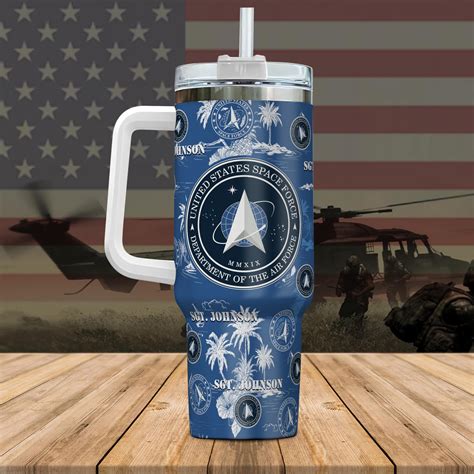 U S Space Force Tumbler 40Oz Custom Name Military Tumbler For