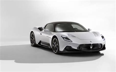 Download wallpapers Maserati MC20, 2021, front view, white sports coupe, hypercar, new white ...