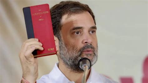 Bjp Congress Row Over Rahul Gandhi Holding ‘red Constitution During