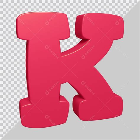 Elemento 3D Para Composição Letra K Rosa PSD download Designi