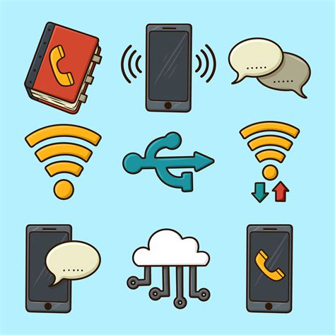 Set Connectivity Cartoon Vector Illustration Vector Art At