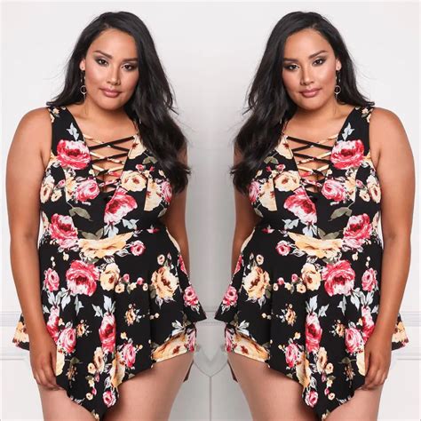 Plus Size Women One Piece Swimsuit Swimwear Padded Monokini Bikini Bathing Beach In Body Suits