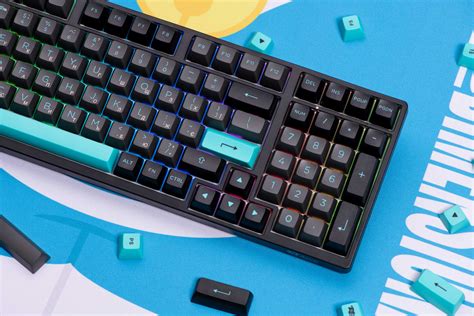 Клавіатура механічна Akko 3098B Black Cyan 98Key CS Jelly White BT WL USB A Hot swappable EN