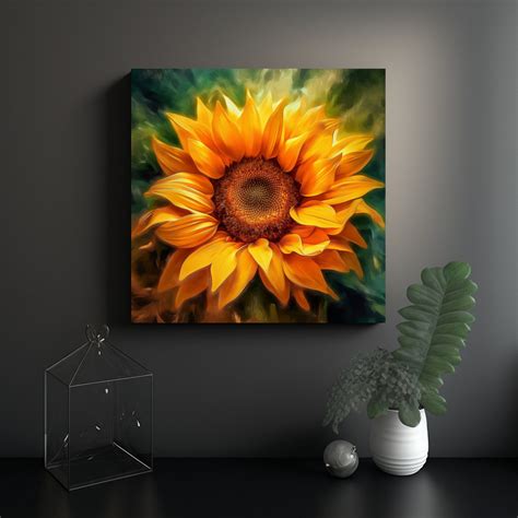 Cuadro Girasol Impactante Estilo Sombreado DecoCuadros