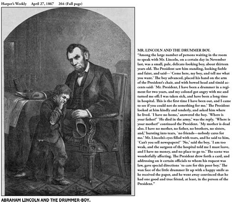 Abraham Lincoln And The Drummer Boy Cartoons Thomas Nast