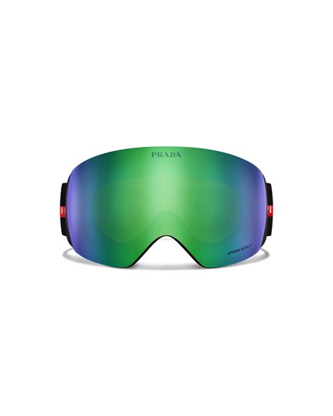 Green Mirrored Lenses Prada Linea Rossa By Oakley Ski Goggles Prada