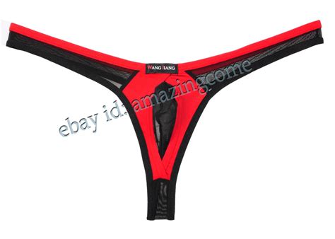 Updated Men Mesh Thong G String Bikini Underwear Out Ring Pouch T Back Tangas Ebay