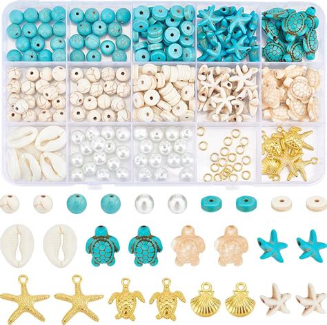 Amazon Sunnyclue Box Pcs Sea Turtle Beads Seashell Starfish