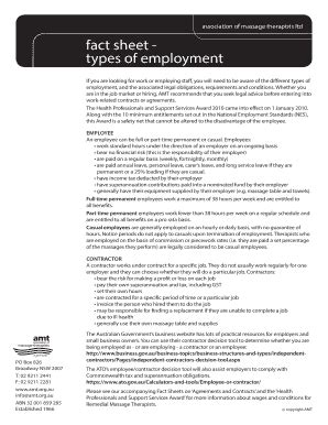 Fillable Online Fact Sheet Types Of Employment Fax Email Print PdfFiller