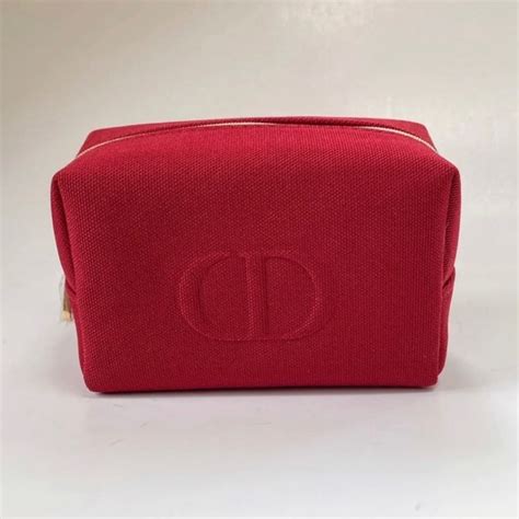 Dior Bags Dior Womens Trousse Pouch Zippered Cosmetic Bag Red