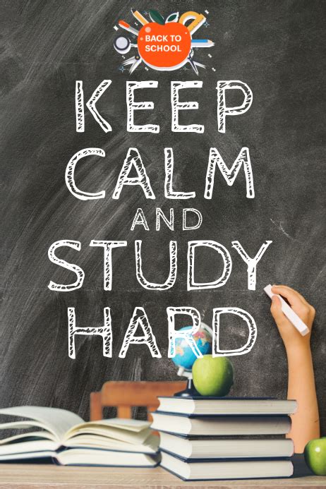 Keep Calm and Study Hard Poster Template | PosterMyWall