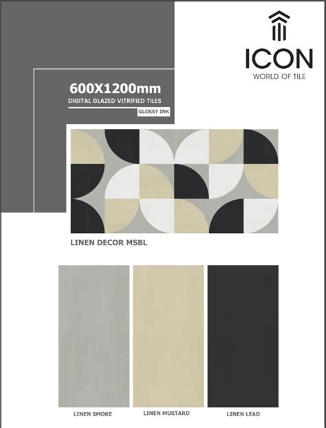 Ceramic Glossy Ink LINEN DECOR MSBL Digital Glazed Vitrified Tile