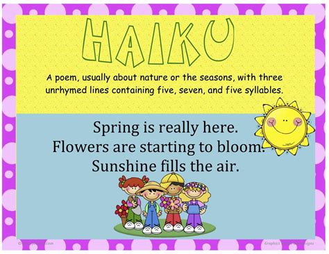 Poetry | Haiku poems for kids, Poetry for kids, Poems