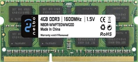 Memorie RAM 4 GB Sodimm Ddr3 1600 Mhz Nelbo Pentru Laptop