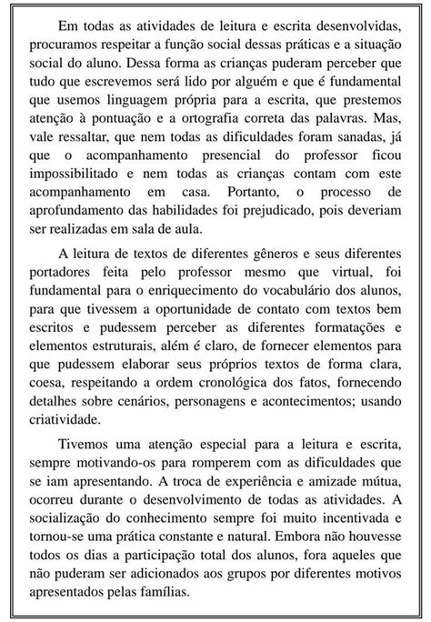 Relatório Individual Das Aulas Remotas Na Educação Relatórios